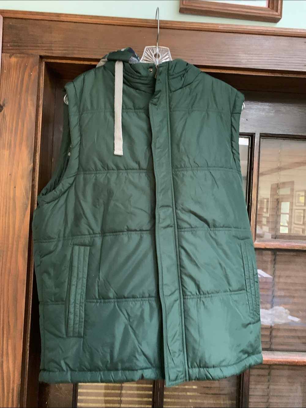 Weatherproof Vintage Men's Forest Green Quilted Hooded Vest